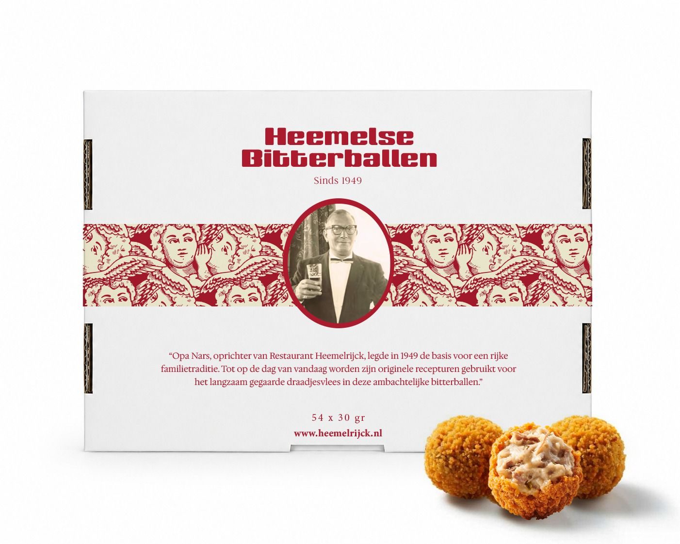 Doos Heemelse Bitterballen met verse bitterballen